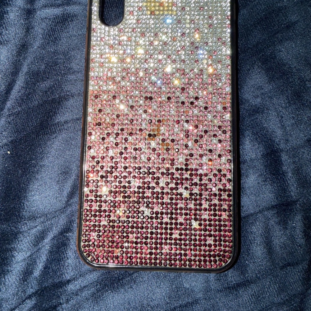 Rhinestone Pink and Silver Phone Case